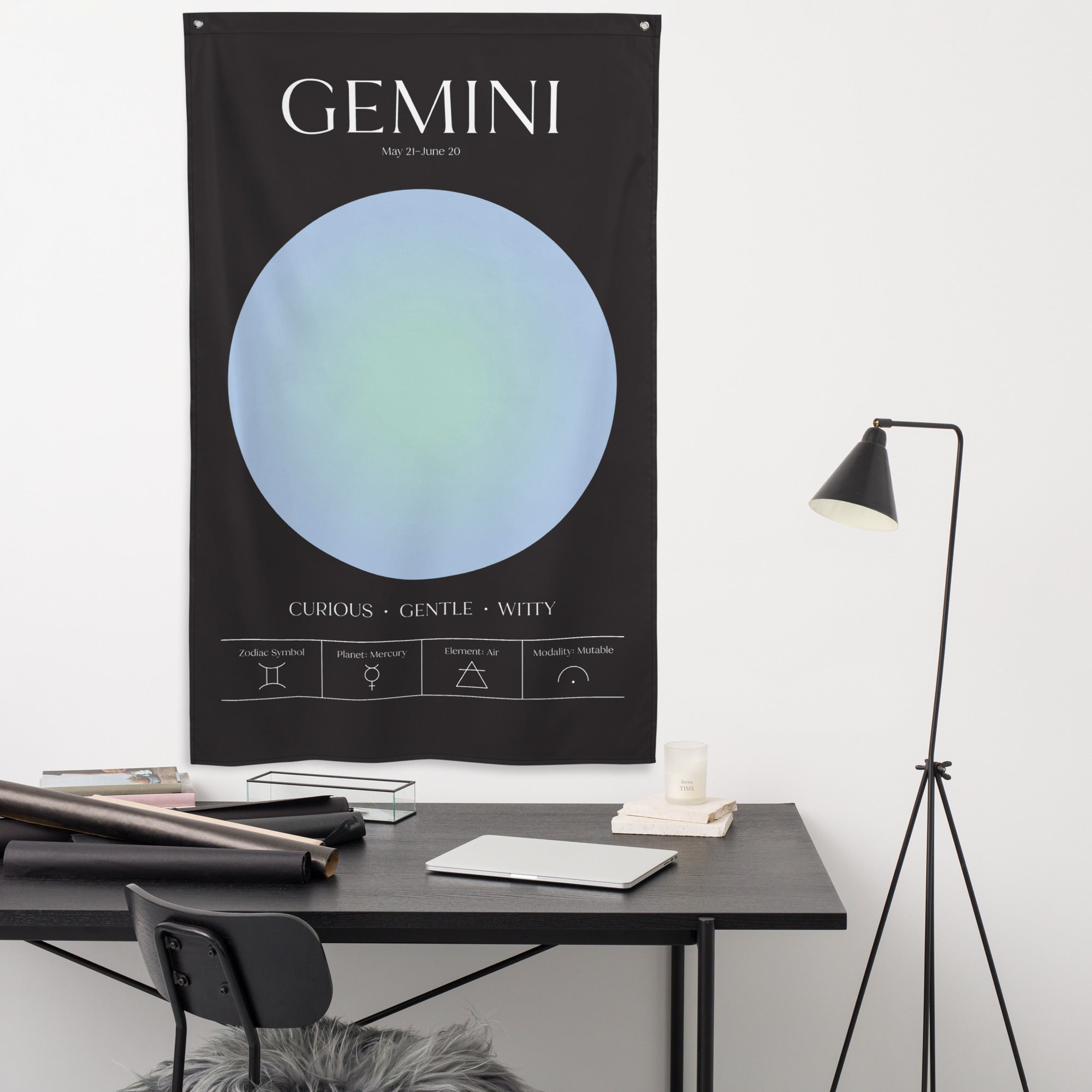 Gemini Zodiac Fabric Print