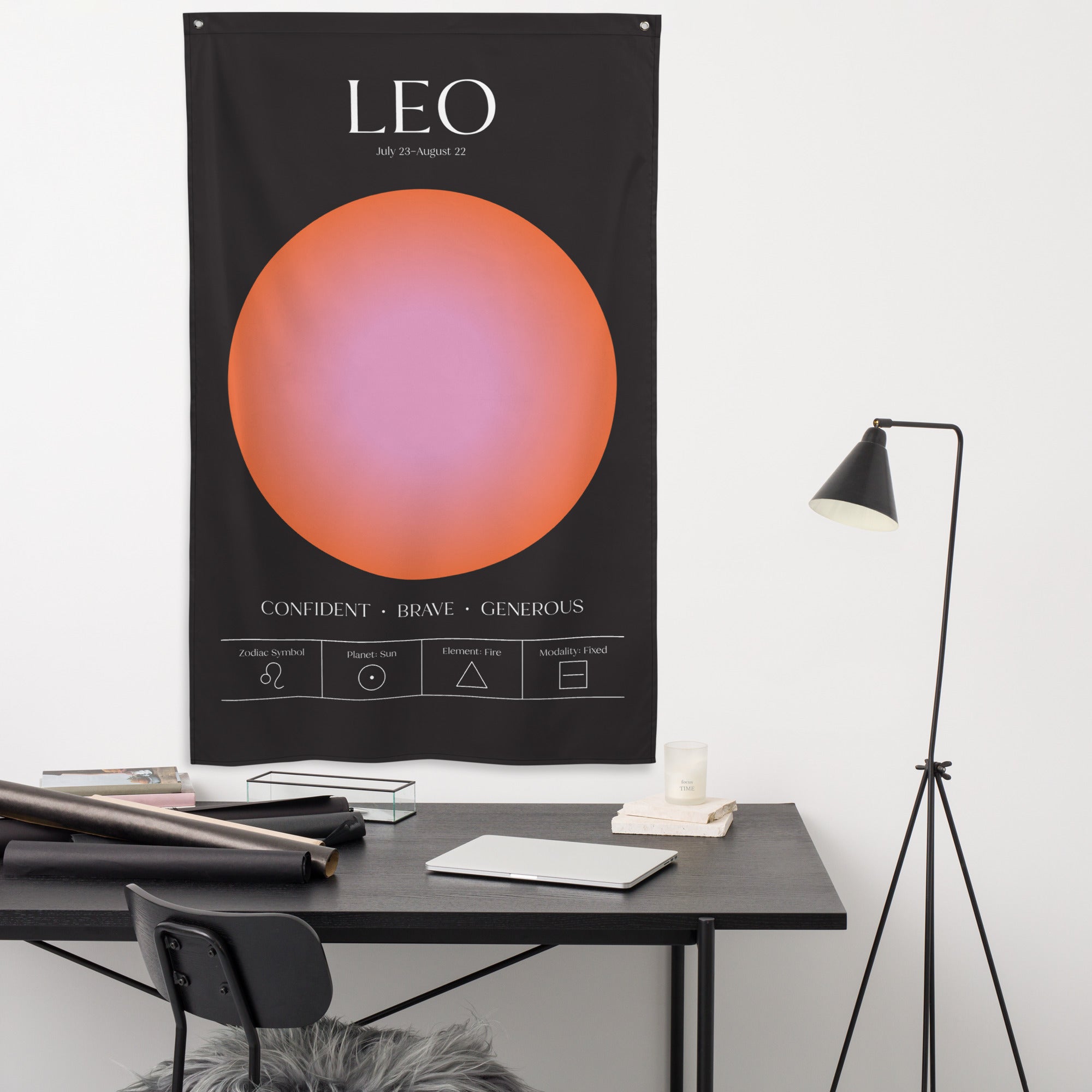 Leo Zodiac Fabric Print