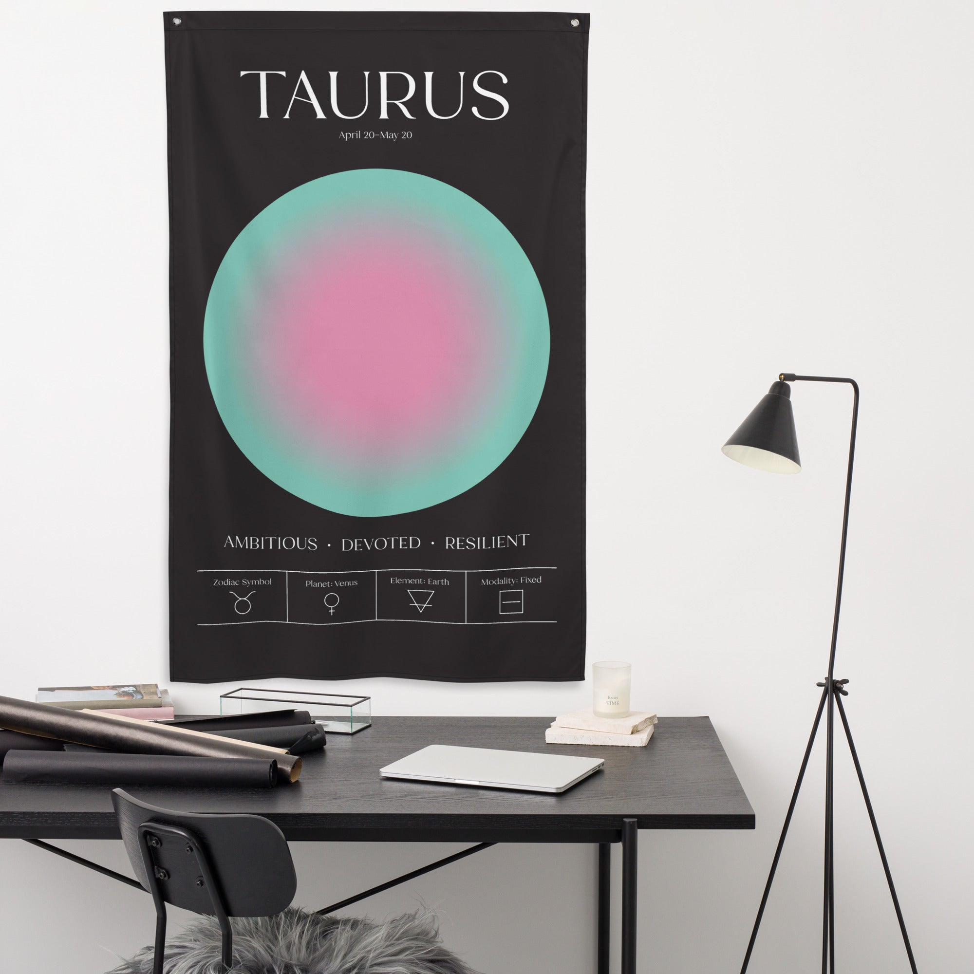 Taurus Zodiac Fabric Print