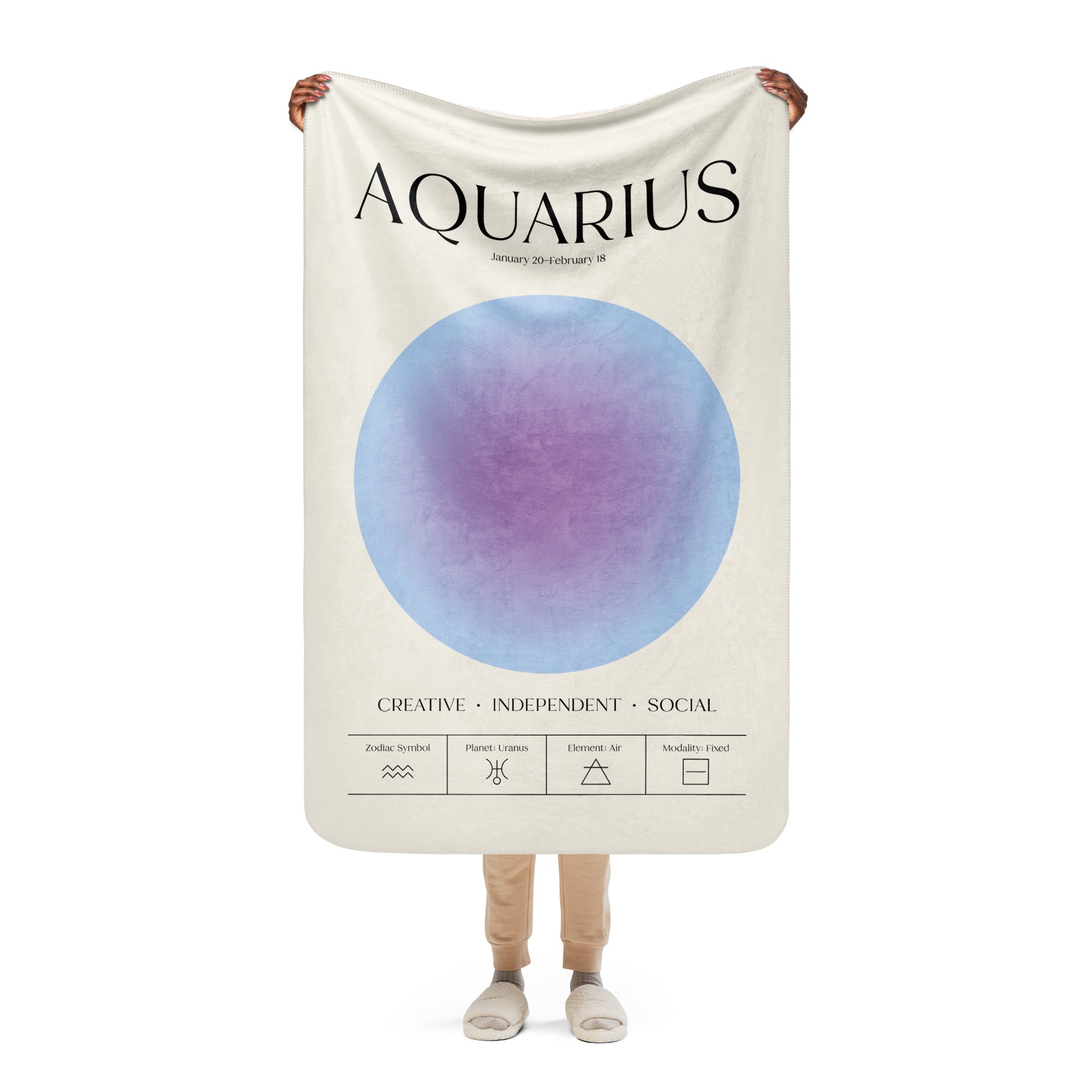 Aquarius Zodiac Sherpa Blanket