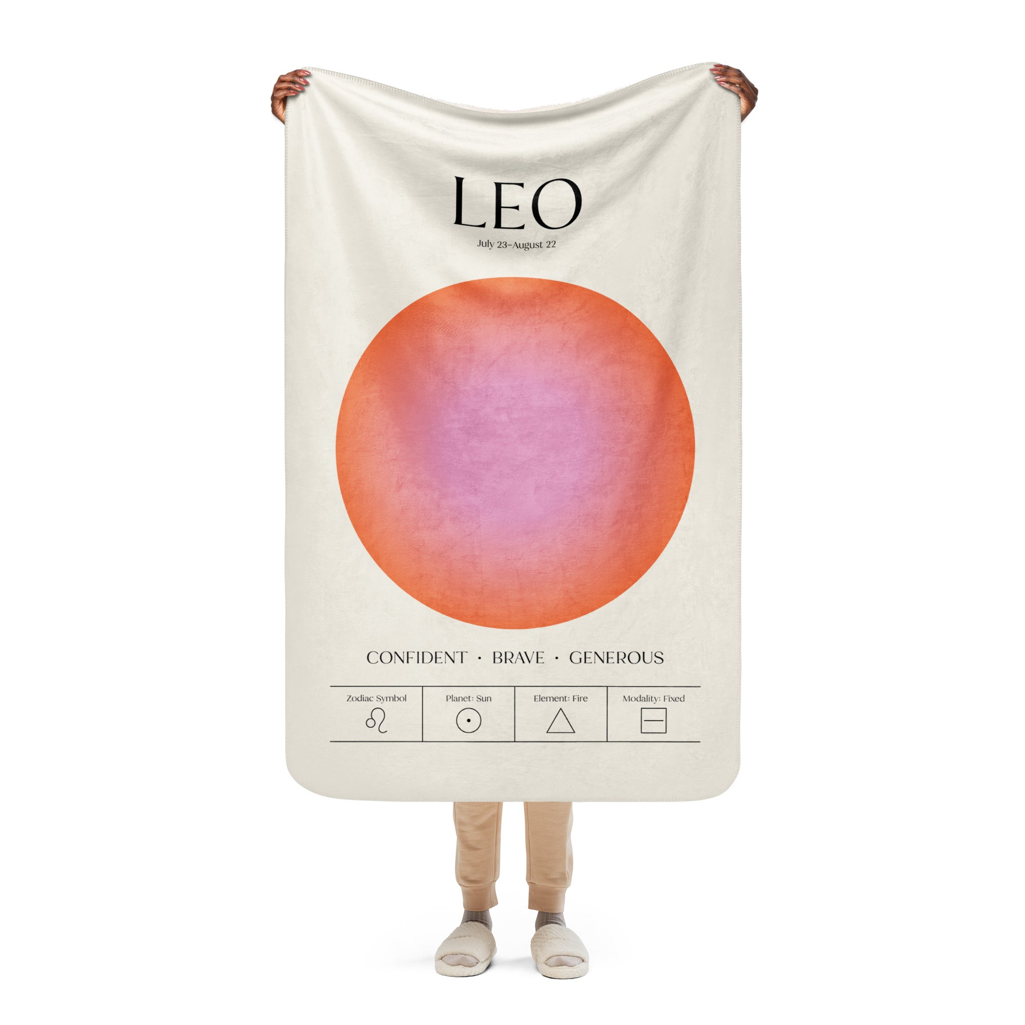 Leo Zodiac Sherpa Blanket