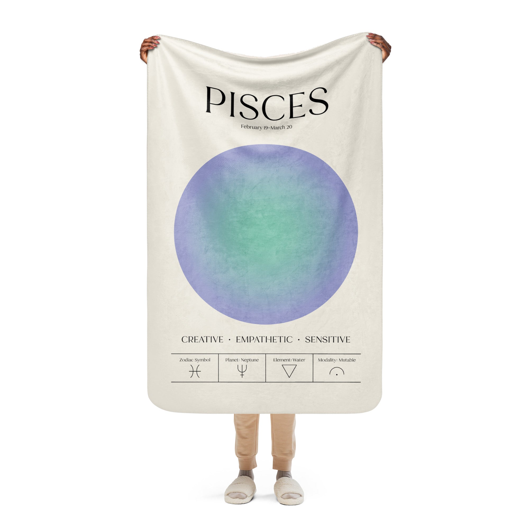 Pisces Zodiac Sherpa Blanket