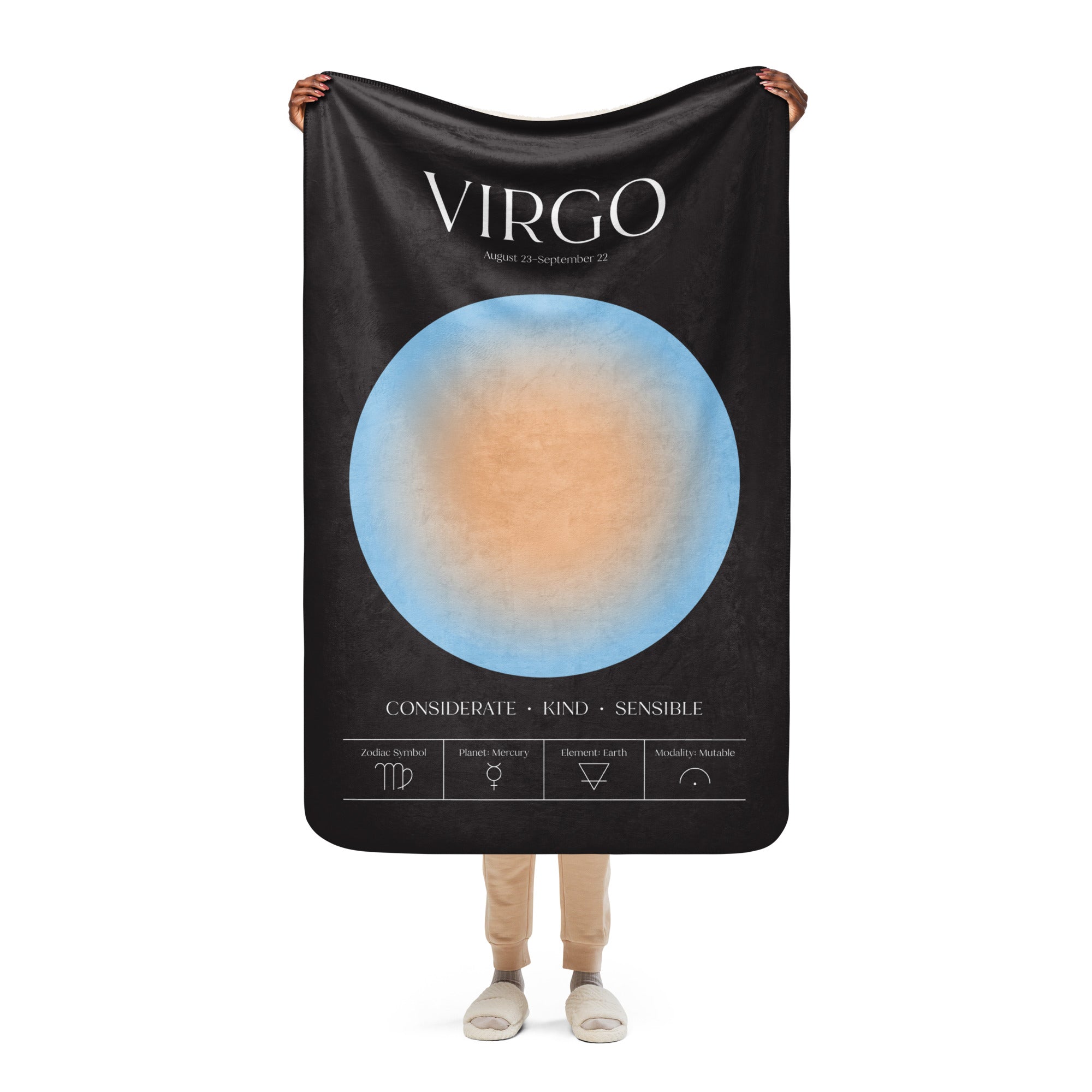 Virgo Zodiac Sherpa Blanket