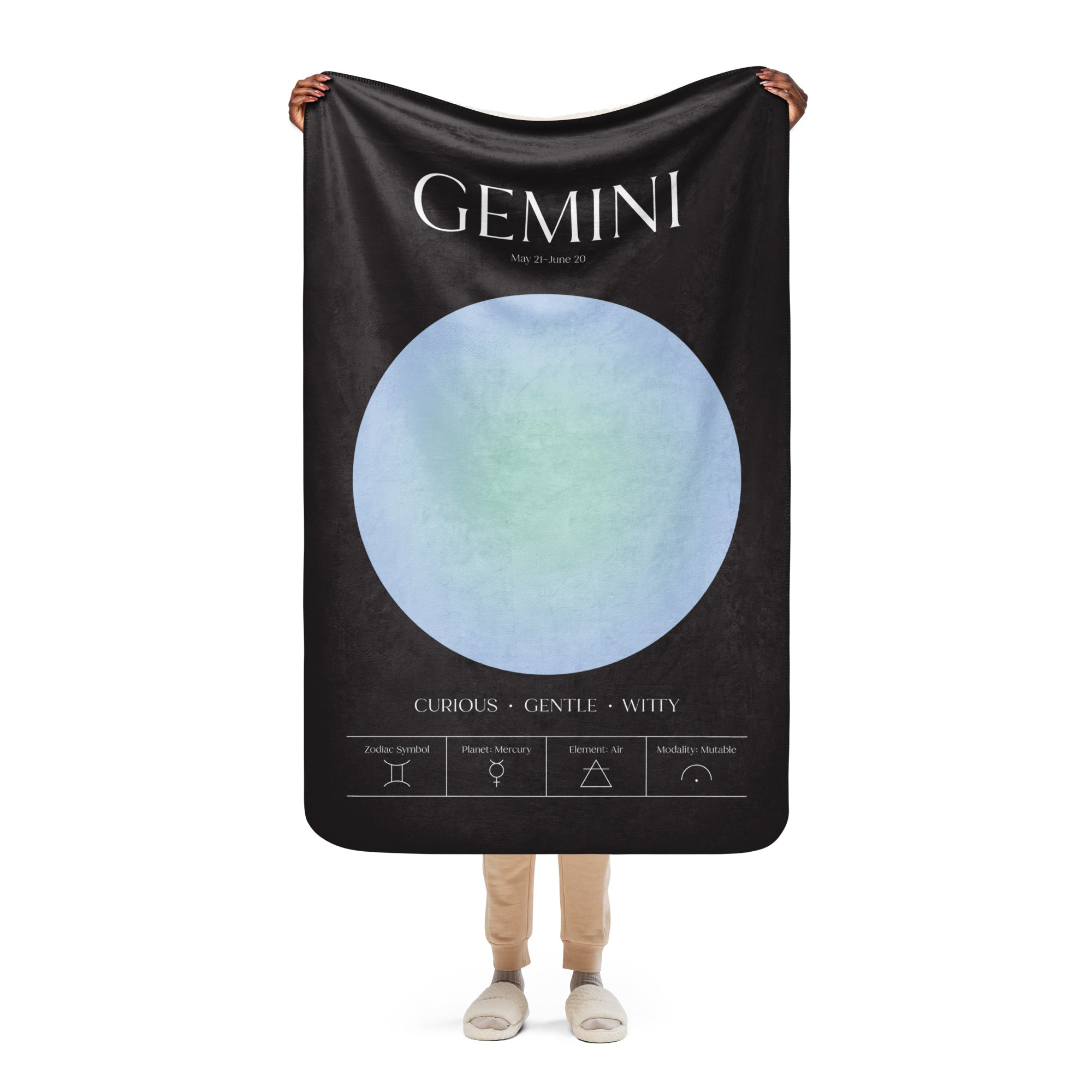 Gemini Zodiac Sherpa Blanket