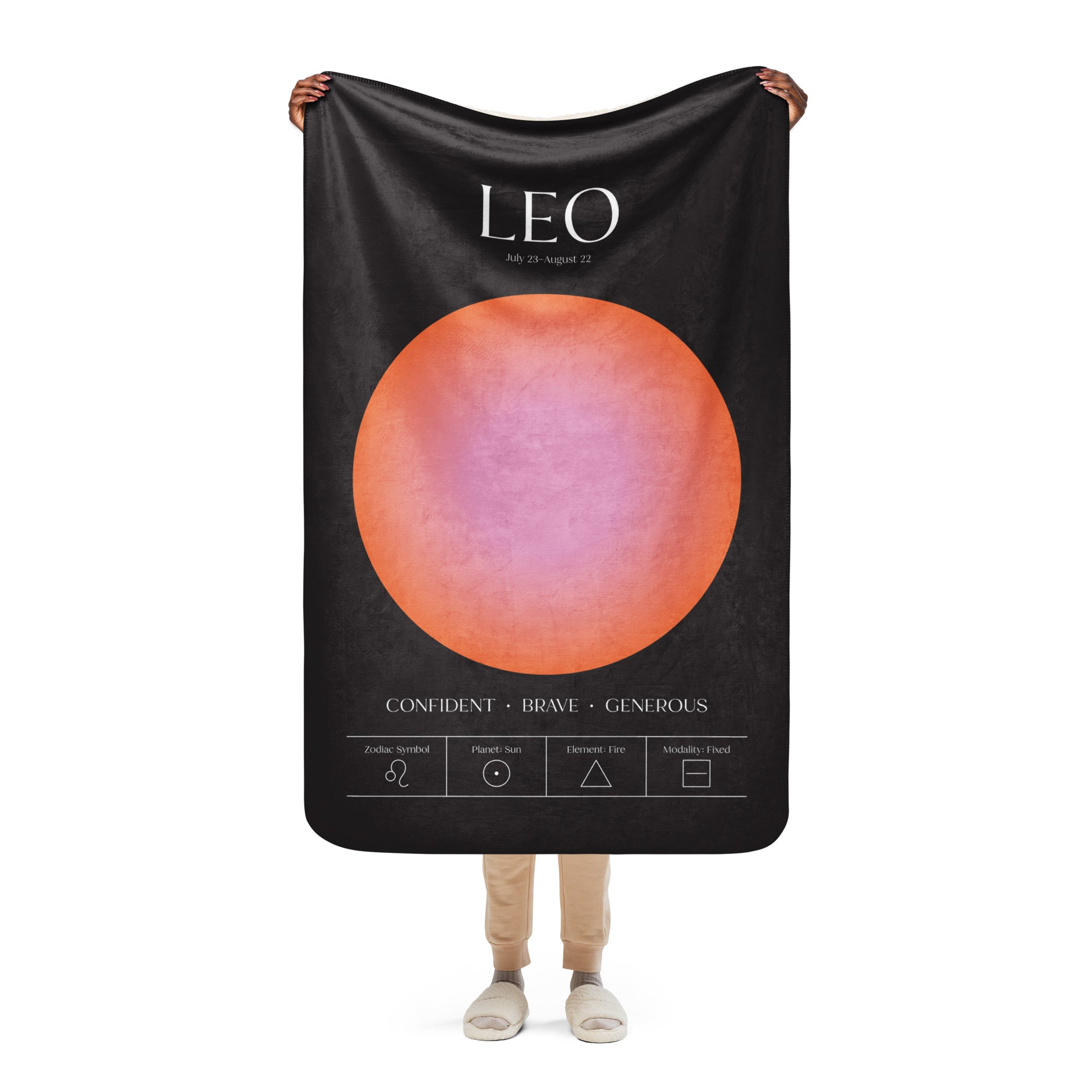 Leo Zodiac Sherpa Blanket