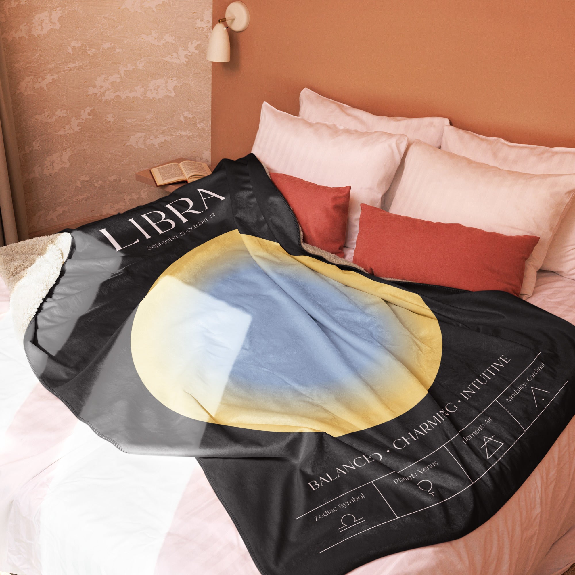 Libra Zodiac Sherpa Blanket
