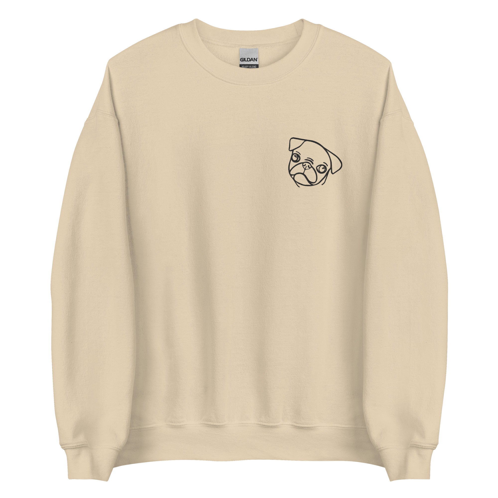 Mali Pug Sweatshirt (Black Embroidery)