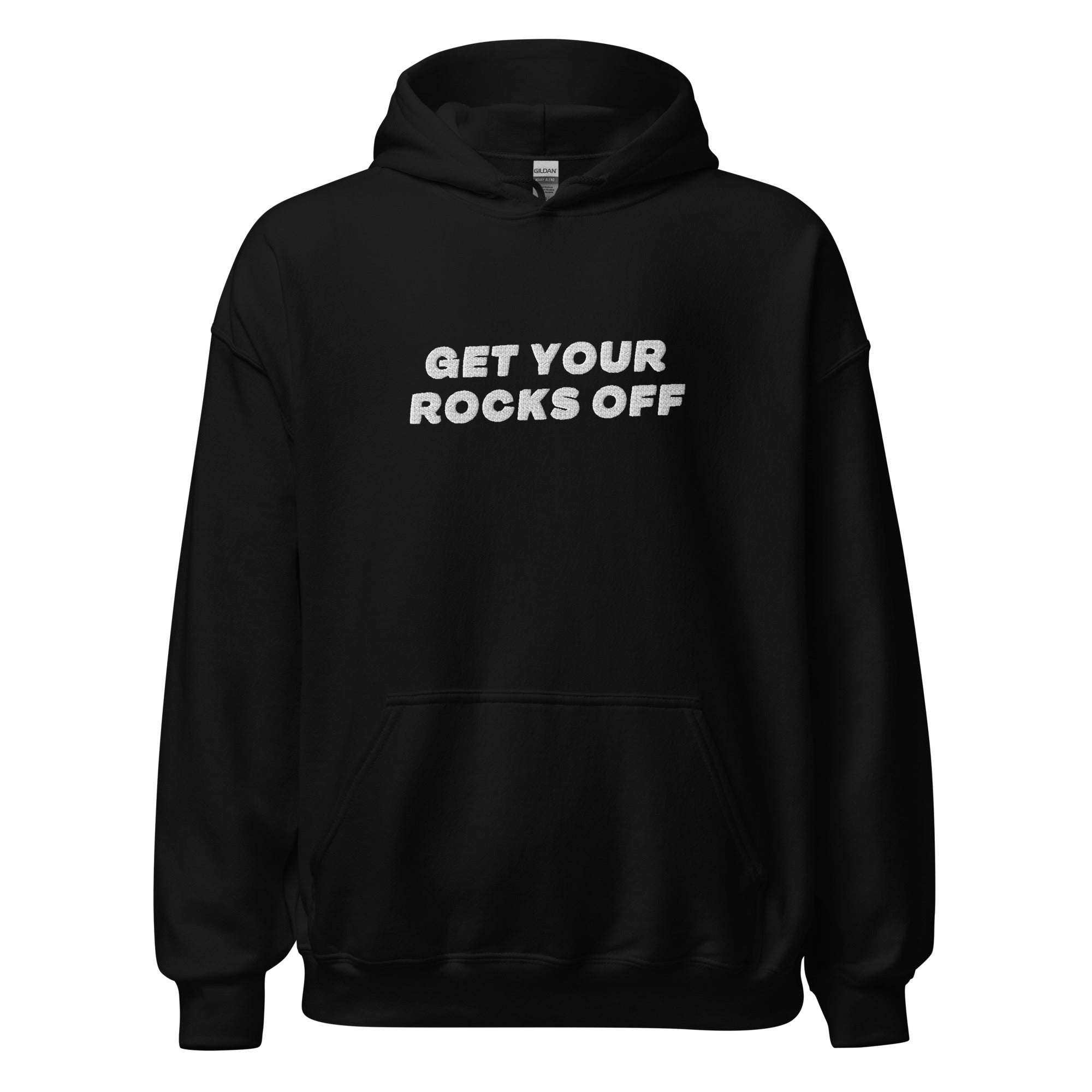Get Your Rocks Off Hoodie (White Embroidery)