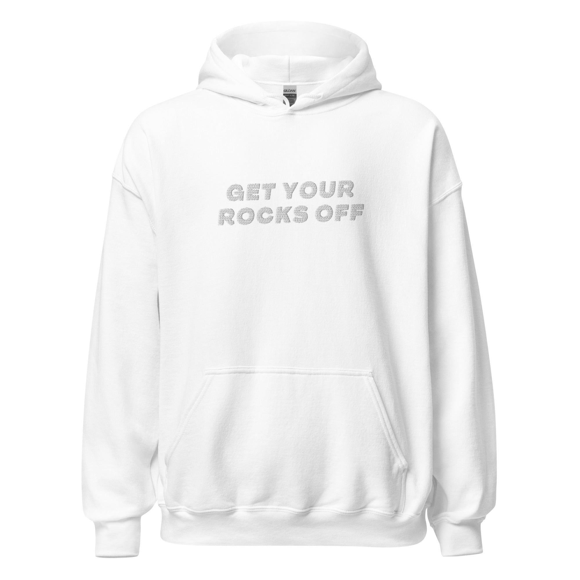 Get Your Rocks Off Hoodie (White Embroidery)