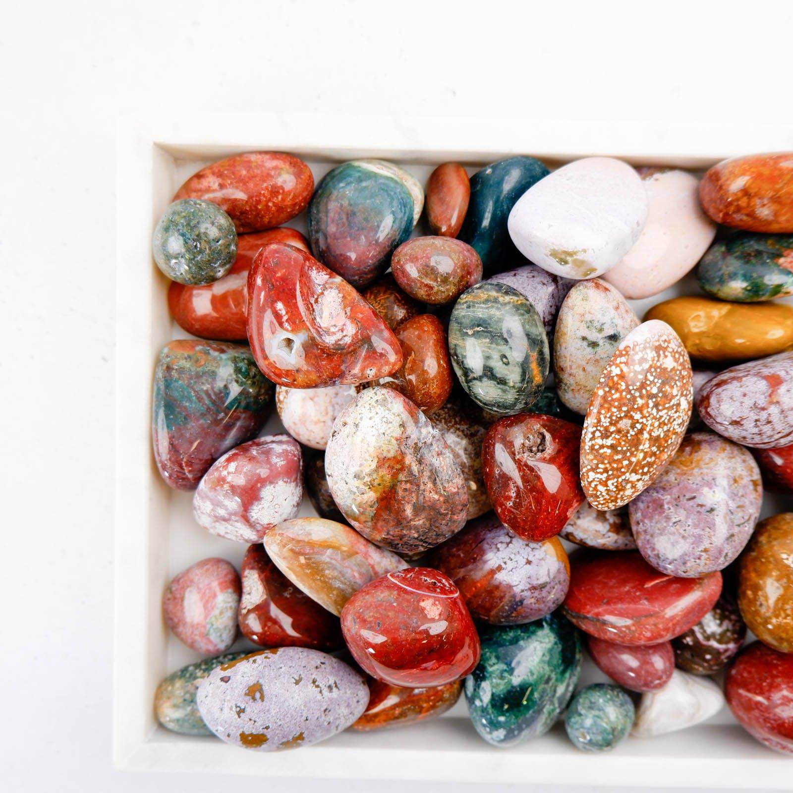 Ocean Jasper Palm Stone - Crystal & Stone