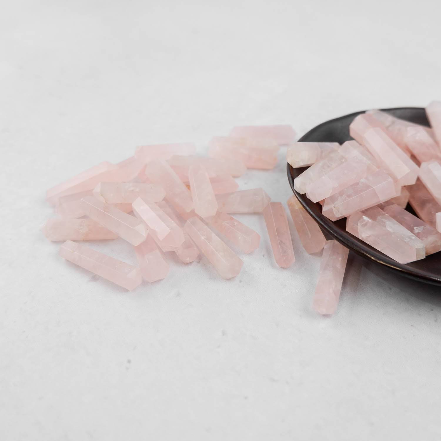 Rose Quartz Gridding Point (Double Terminated) - Crystal & Stone