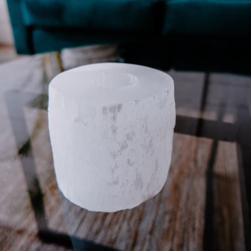 Selenite Candle Pillar - Crystal & Stone