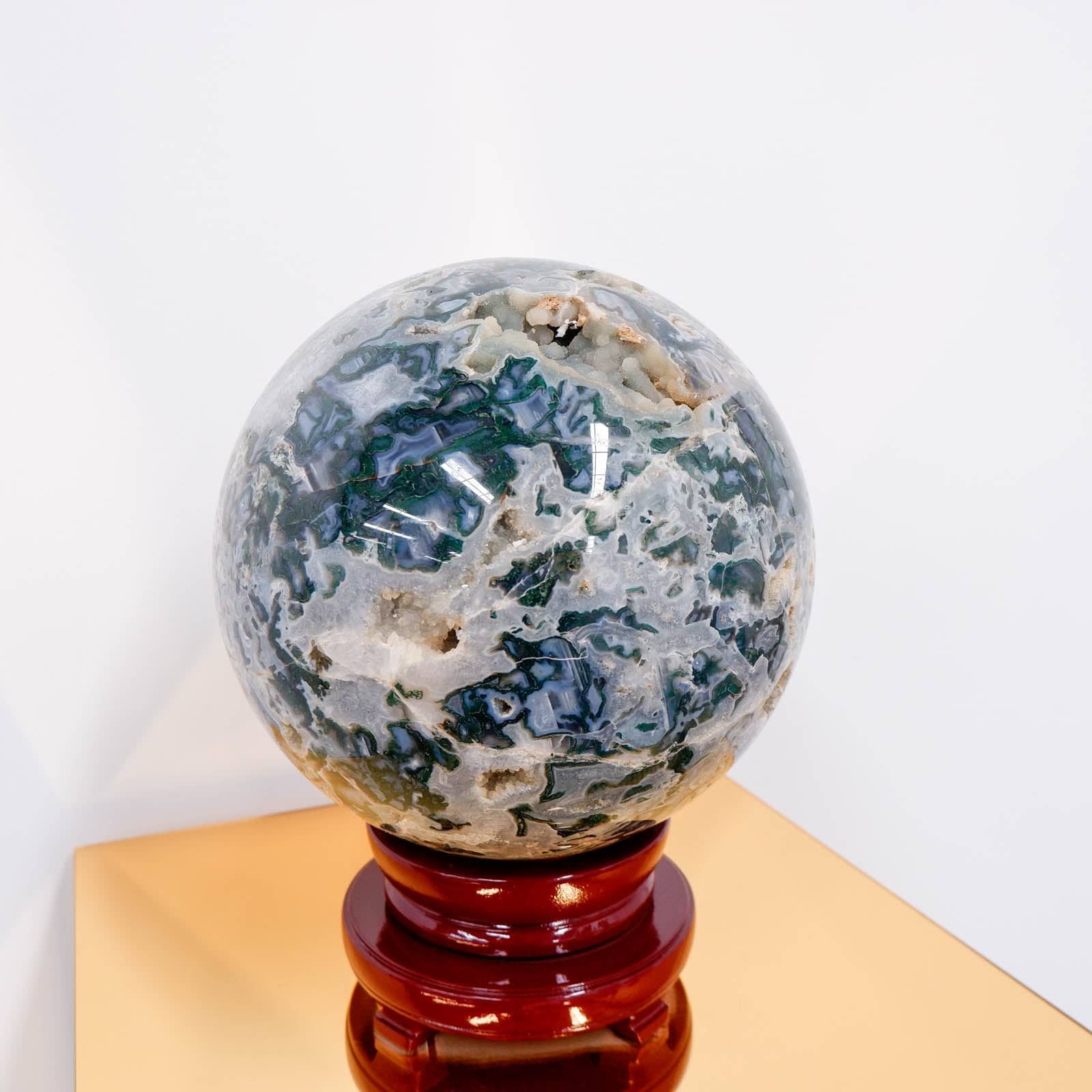 Moss Agate Sphere - Crystal & Stone