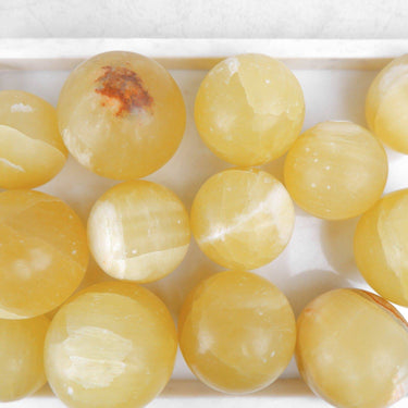 HOLD - Lemon Calcite Sphere - Crystal & Stone