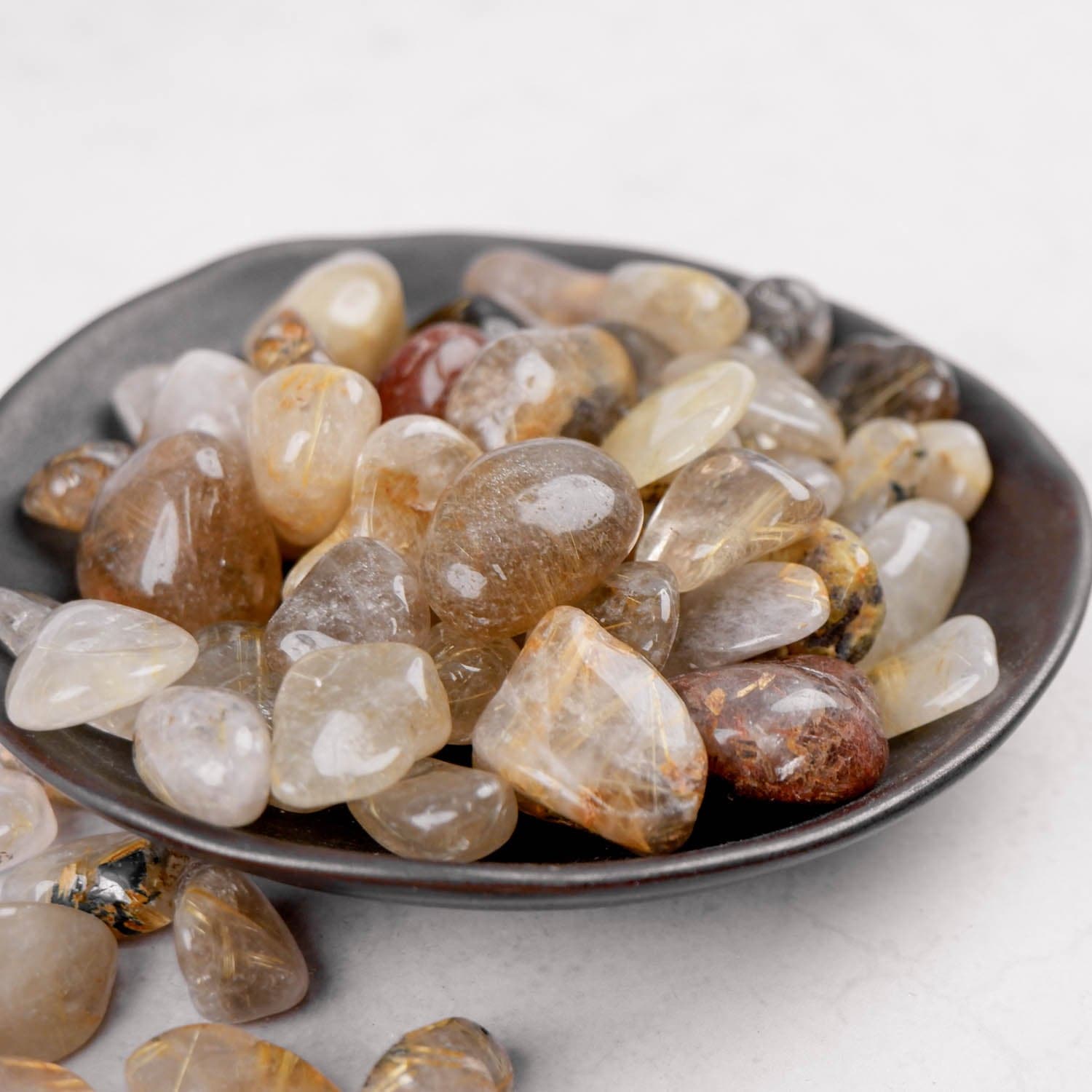 Rutilated Quartz Tumble - Crystal & Stone