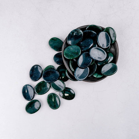 Moss Agate Worry Stone - Crystal & Stone