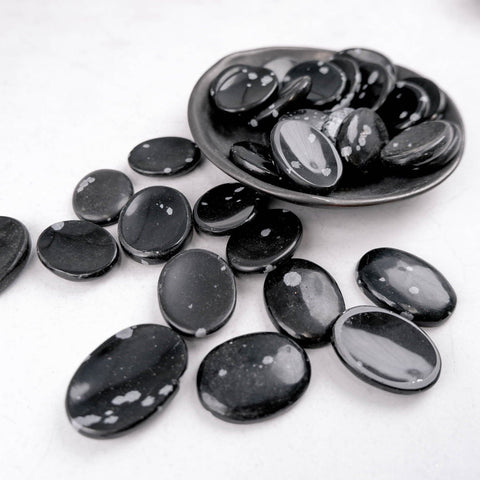 Snowflake Obsidian Worry Stone - Crystal & Stone