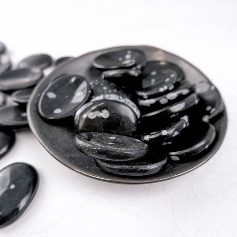 Snowflake Obsidian Worry Stone - Crystal & Stone