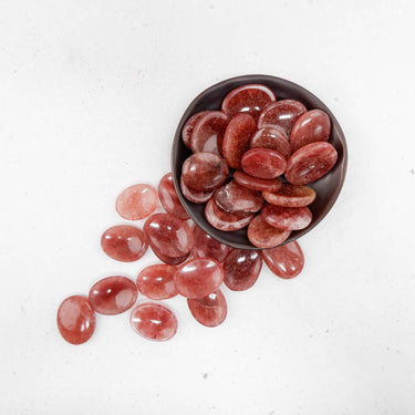 Strawberry Quartz Worry Stone - Crystal & Stone
