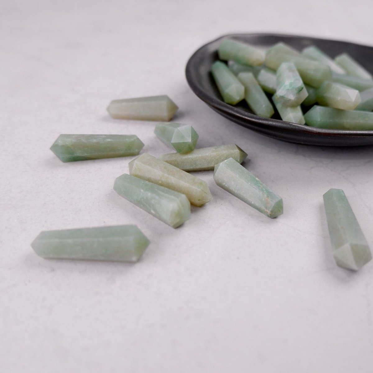 Green Aventurine Gridding Point (Double Terminated) - Crystal & Stone