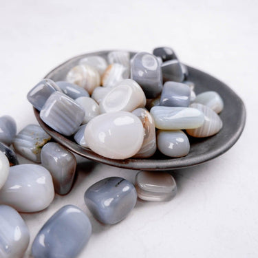 Grey Banded Agate Tumble - Crystal & Stone