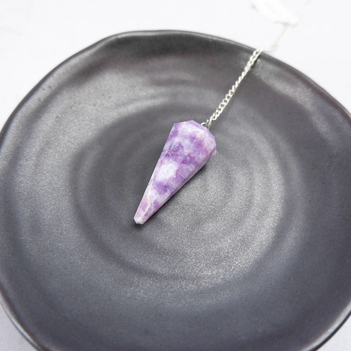 Lepidolite Pendulum - Crystal & Stone
