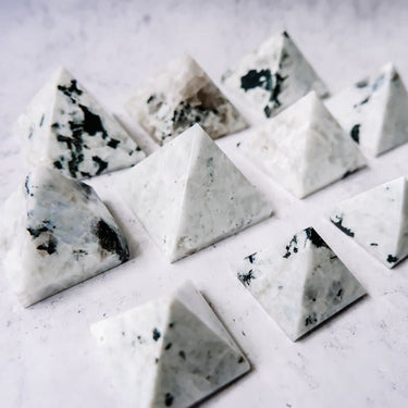 Moonstone (White Labradorite) Pyramid - Crystal & Stone